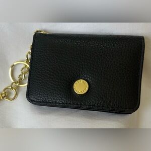 Steve Madden Black Leather Wallet with Gold Accents